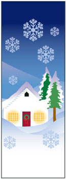Snowy Winter House and Trees Banner