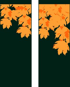 Fall Leaves on Green Fabric Double Banner