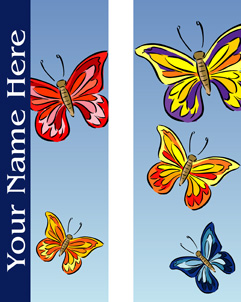 Colorful Butterflies Double Banner