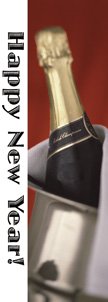 Happy New Year Champagne Bottle Banner