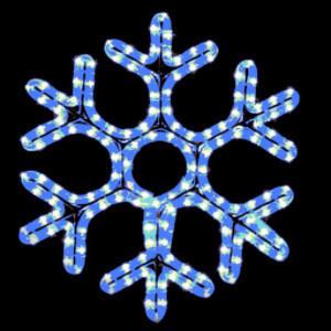 Hanging 18 inch Hexagon Snowflake - Blue