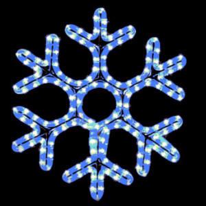 Hanging 48 inch Hexagon Snowflake - Warm White