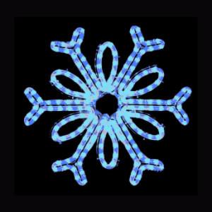 Hanging 36 inch Single Loop Snowflake - Blue