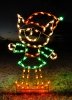 Large LED Light Silhouette Girl Elf - Santas Workshop - outdoor LED lights