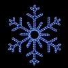 Gorgeous 6-point hanging snowflake featuring brilliant blue RL LED lights outdoor winter decorations