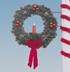 Garland Pole Mount Wreath with 23 inch Candle  5 Feet