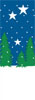 Snowy Winter Pine Trees with Stars Banner