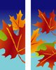 Fall Leaves on Blue Background Double Banner