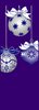 Blue and Silver Holiday Ornaments on Purple Background