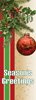 Seasons Greetings Seasonal Spray with Red Ornament Banner