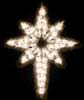 Large Hanging Star of Bethlehem with fine cut commercial garland and warm white LED lights