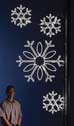 Bright pure white LED Cluster of Snowflakes commercial Pole decoration