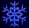 Versatile 4 feet hanging snowflake featuring blue C7 LED lights