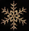 Versatile 5 feet hanging snowflake featuring warm white C7 LED lights