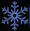 6 Point Snowflake, 3 Ft. Pole Decoration with blue led rope lights