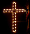 Large 4 foot Silhouette Christian Cross, Christmas Pole Mount Decor
