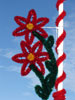 Pole Mount Garland Double Poinsettia , Pole Mount 7.5 Feet 