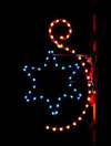 Pole Mount 6.5 foot Silhouette Designer Star with Scroll Light Decor
