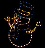 Silhouette Snowman with Top Hat, 6 feet, Large Outdoor Holiday Light Decoration