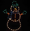 Jolly Silhouette Snowman wearing mittens, 6 feet, Large Outdoor Holiday Light Decoration